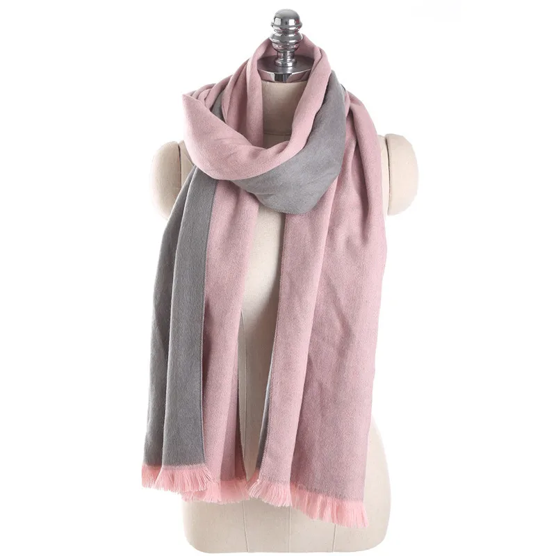 Женские Модные двухсторонние шарфы Blinger из искусственного кашемира с кисточками