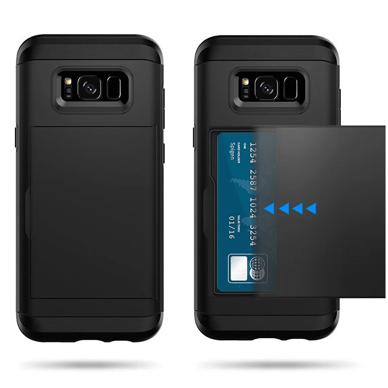 Чехол Ascromy Slim Armor CS для Galaxy S8 двухслойный кошелек дизайнерский держатель карт