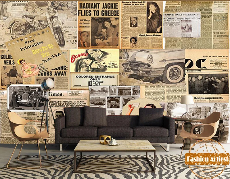 Пользовательские винтажные европейские обои в стиле старого времени фотообои