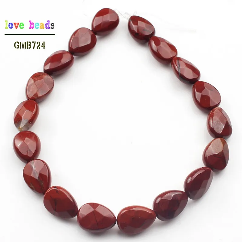 red jasper Натуральные граненые капли воды черные Агаты песчаник камень бусины 8*11 мм для изготовления ювелирных изделий 18 шт Бусины - Цвет: red jasper
