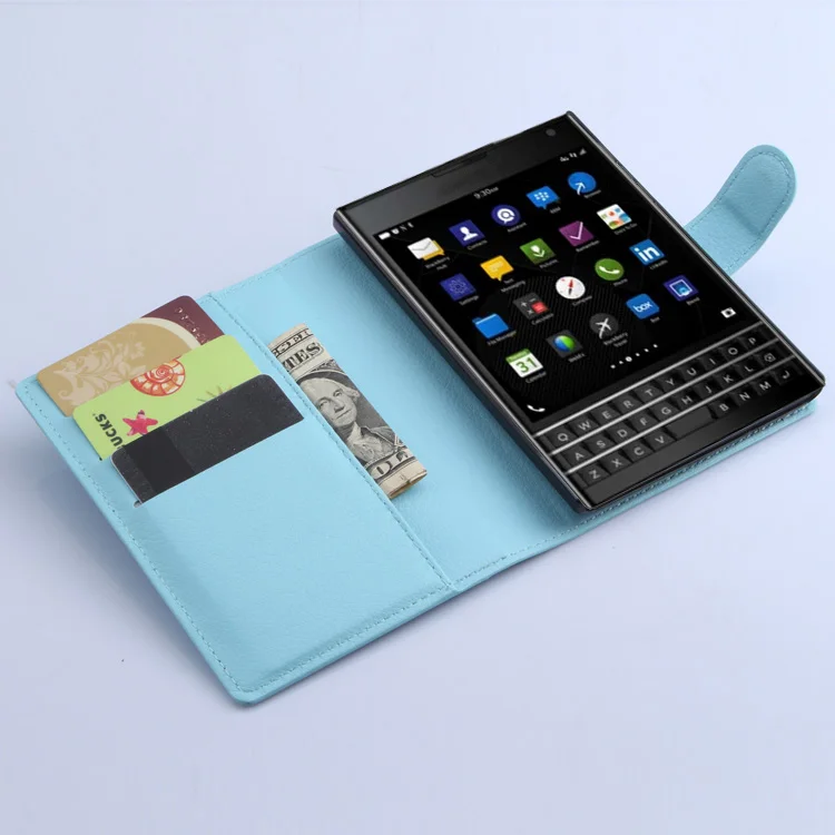 Чехол-бумажник из искусственной кожи с откидной крышкой для Blackberry Passport Q30, высококачественный чехол с функцией подставки и держатель для карт