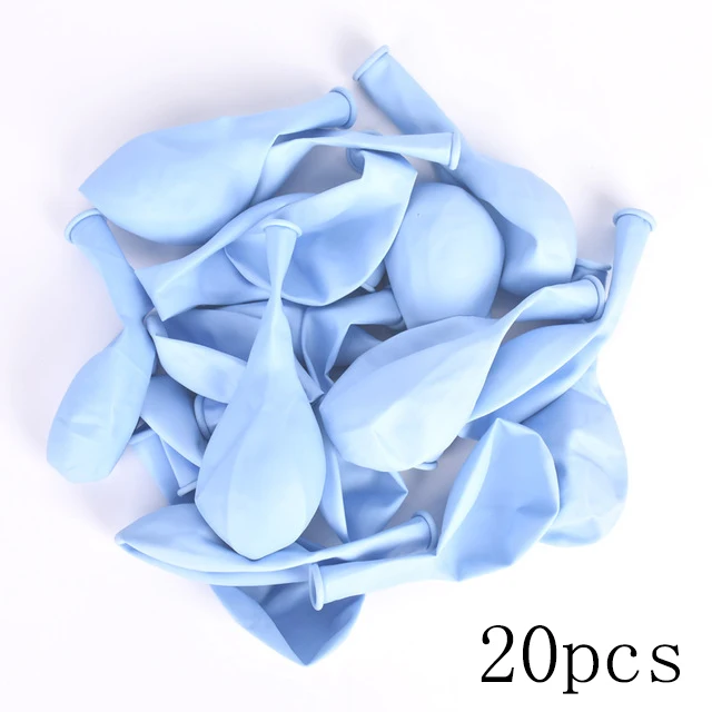 20pcs light blue 20 шт 12 дюймов многоцветная Пастельная цепь из резины Свадьба/День рождения фон с воздушными шарами декоративный шар цепь украшение арки - Цвет: 20pcs light blue