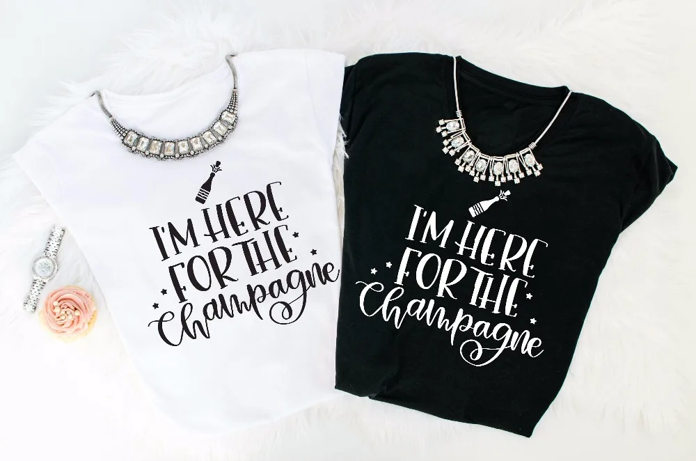 

Here For The Champagne New Years T-Shirt women fashion unisex grunge tumblr cotton tee pastel aesthetic simple casual tops shirt