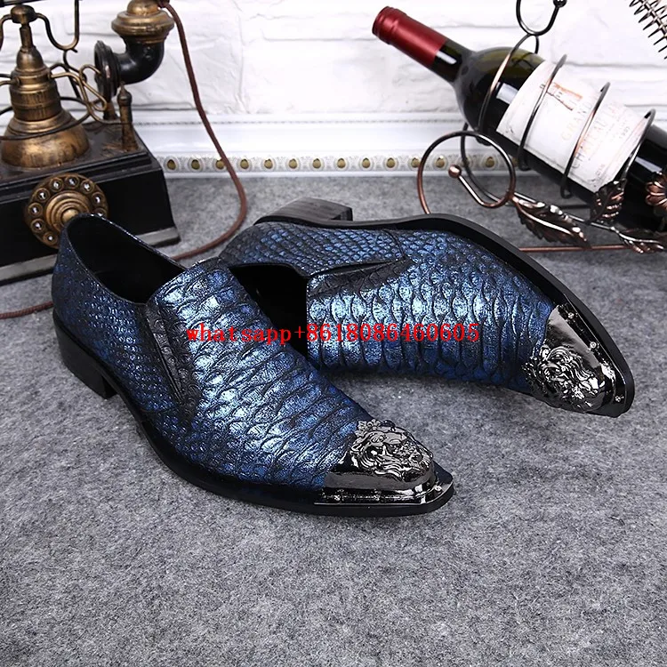 Мужские кожаные туфли с квадратным носком серебристые синие|shoes for|shoes for menshoes men |