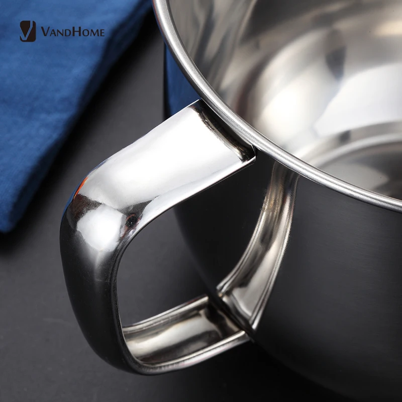 VandHome китайская миска из нержавеющей стали с ручкой для лапши крышкой
