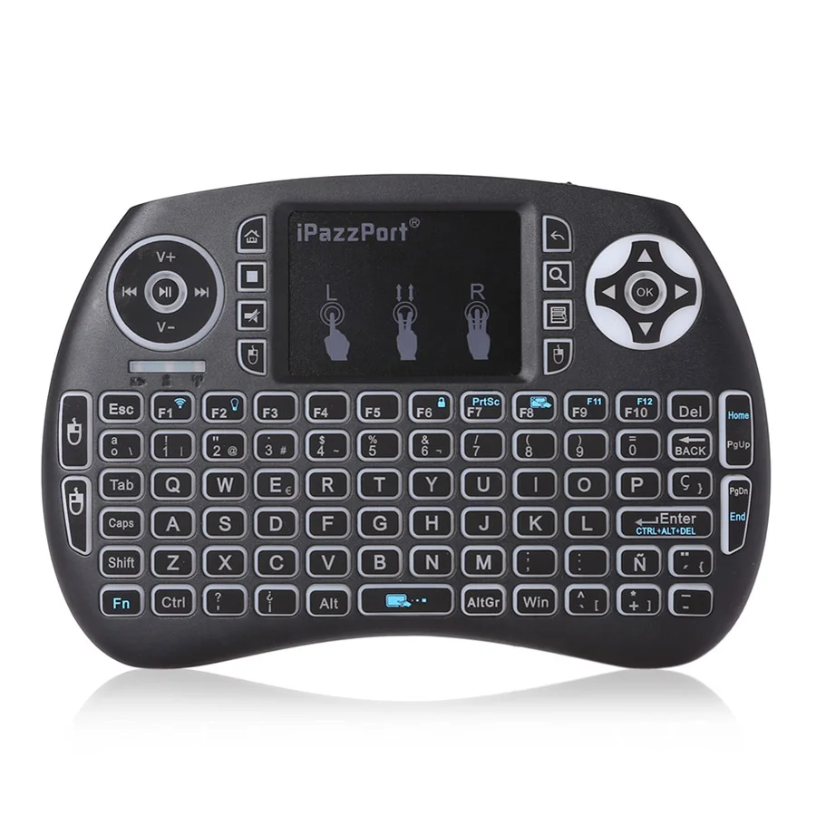 IPazzPort 92 Ключи QWERTY 2.4 ГГц Беспроводной мини Подсветка клавиатура Air Мышь Touchpad Мыши