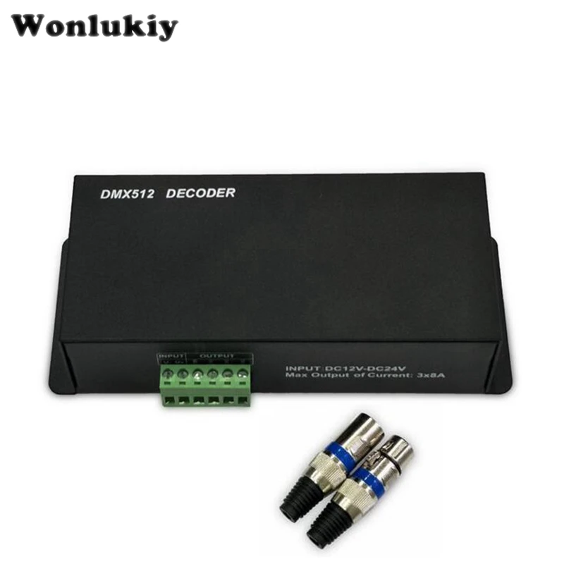 Wonlukiy 10 шт./лот 3CH/4CH DC12 24V RGBW DMX светодиодный Управление RGB DMX512 декодер 3/4 канал * 8A