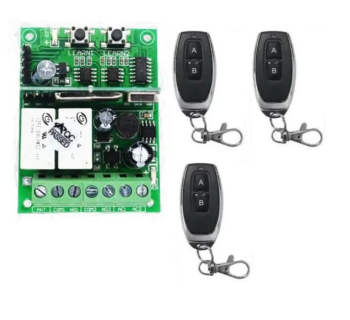 NEW Individual learning code DC9V 12V 24V 10A 2CH Wireless Remote Control Switch Relay Output Radio Receiver Module+Transmitter |
