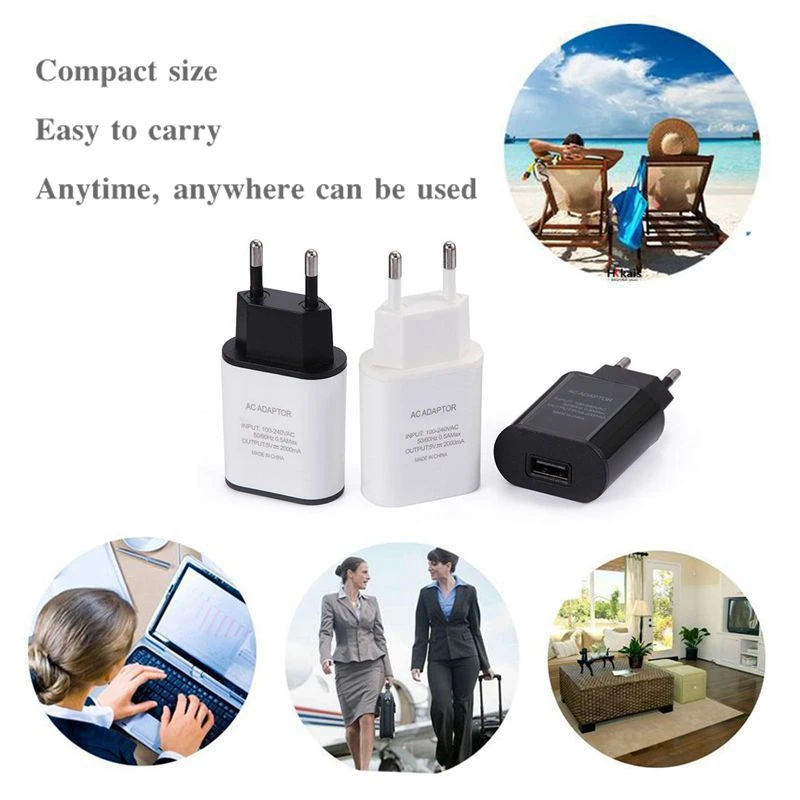 Top Quality 5V 2A EU Plug USB Fast Charger Mobile Phone Wall Travel Power Adapter For iPhone 6 6s 7 Plus Samsung S7edge Xiaomi
