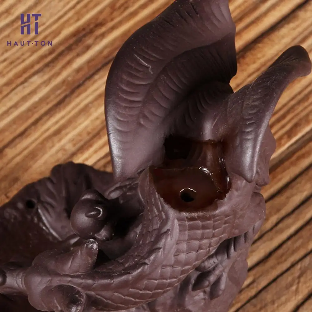 Благоприятный Дракон фиолетовый песок дым обратный Ладан горелки Творческий