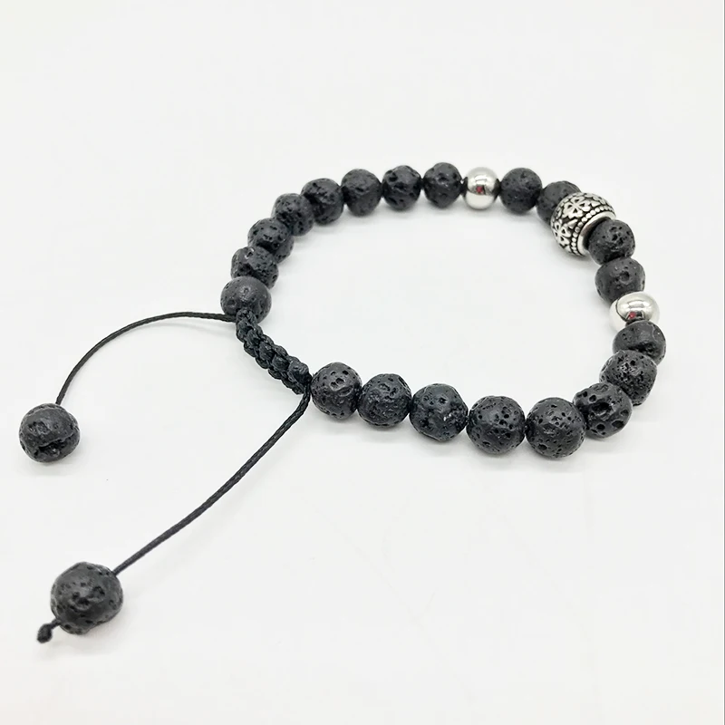 Новинка 2017 трендовые мужские браслеты лавы очаровательный браслет каменные