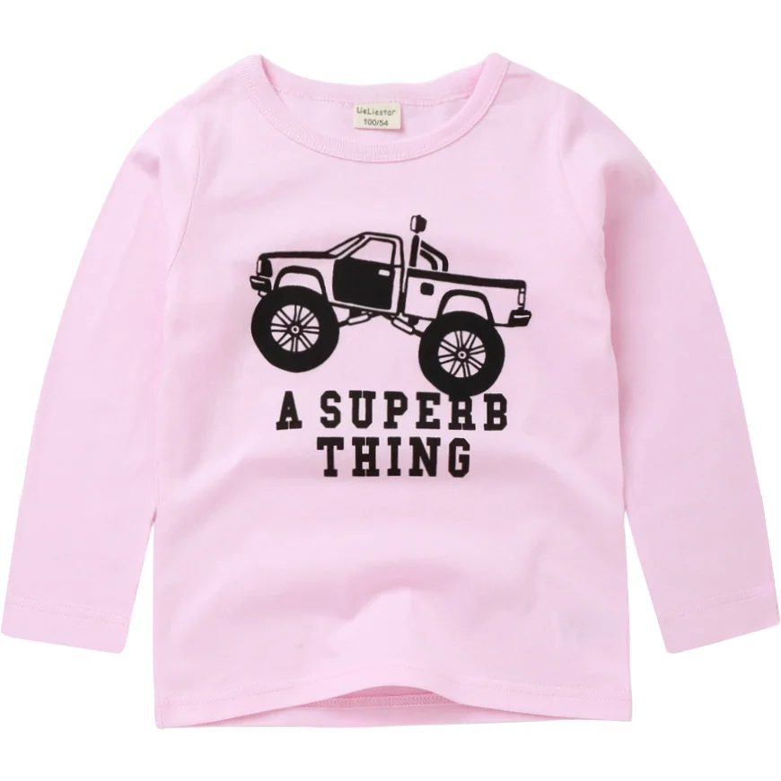 Футболка для мальчиков Симпатичные Fun мультфильм пикап блузка девочек осень Топы