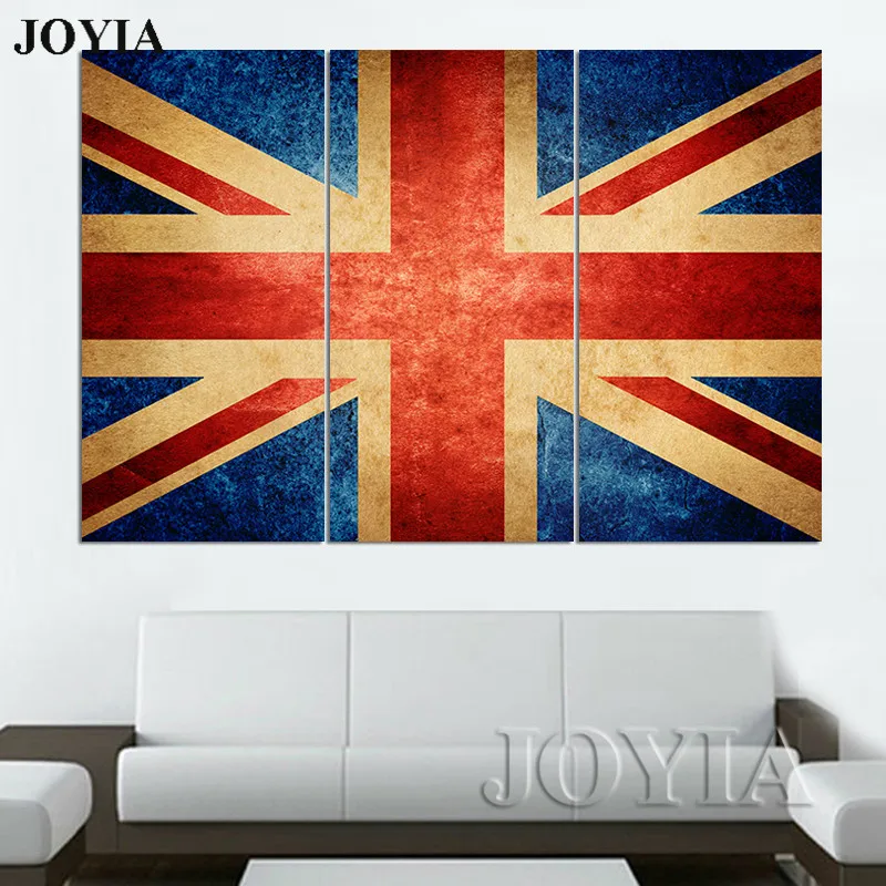 Винтажные флаги настенная живопись большой флаг Великобритании холст Настенный