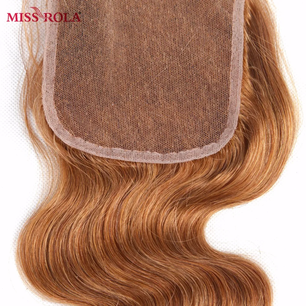 

Miss Rola Hair Malaysia Body Wave 100% Human Hair Weaving 3 Bundles With 4*4 Closure #30 Color Ombre Bundles with Closure