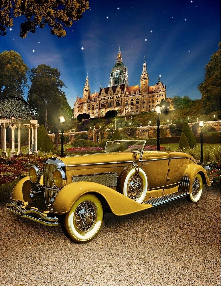 Gatsby замок винтажный автомобильный лесной светильник дерево фон Высокое | Фон для фотосъёмки -32966552292