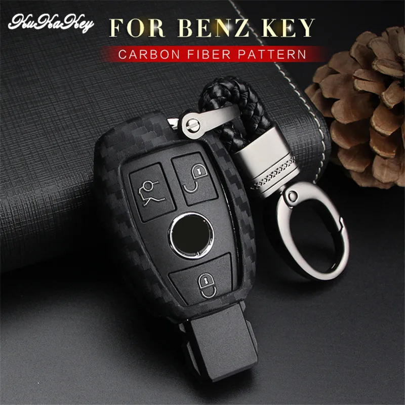 Чехол для автомобильного ключа KUKAKEY чехол Mercedes Benz W203 W210 W211 W124 W202 AMG C E S R CLS CLK CLA SLK из