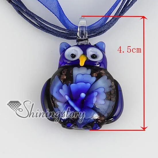 Подвеска из муранского стекла в виде совы с блестками|glass pendant bead|glass mushroom pendantglass