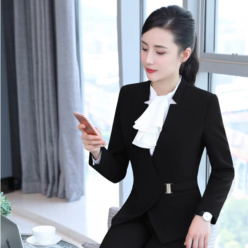 Официальная женская элегантная фиолетовая форма стильные блейзеры верхняя