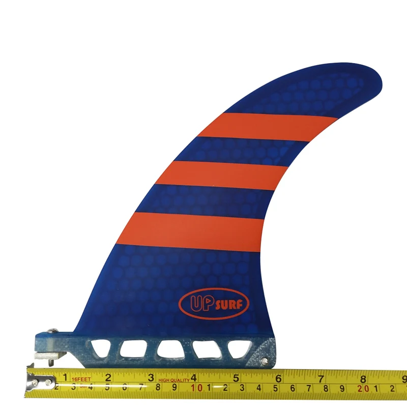 

Surf Longboard Fins Surfboard Single Fin 7" with FCS2 GL Fins Surf Blue/Red color Surfing Fin 7 Length