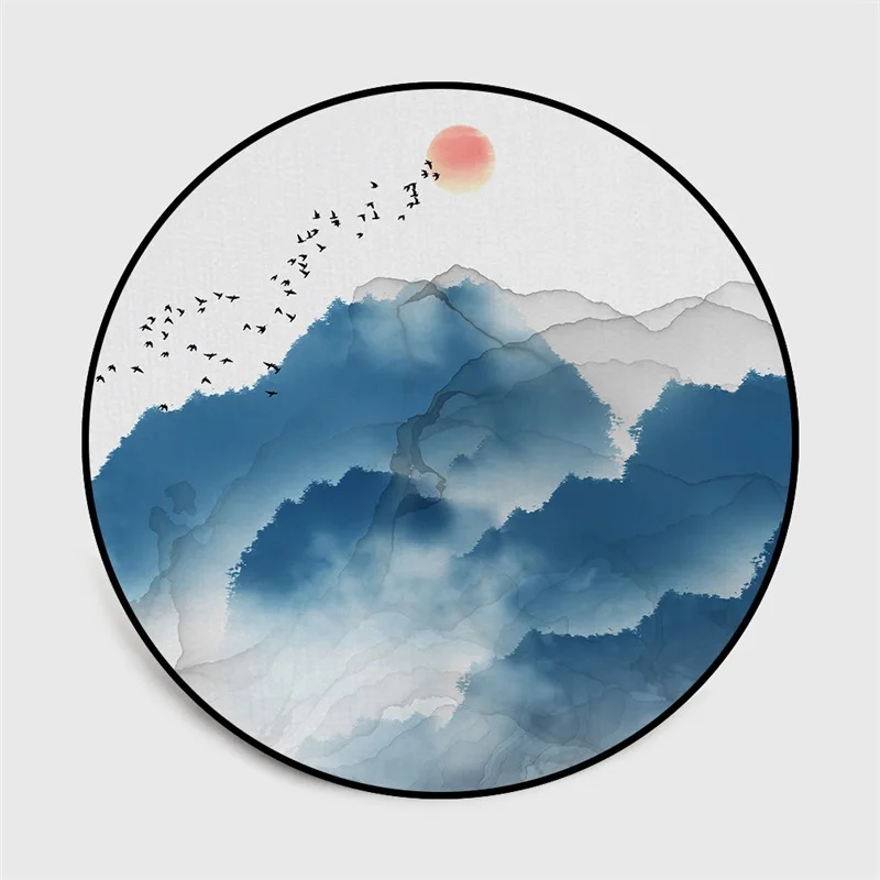 Chinese Style Round Area Rugs Birds Flowers Pattern Home Decor Living Room Bedroom Sofa Non-Slip Floor Mat Yoga Carpets | Дом и сад