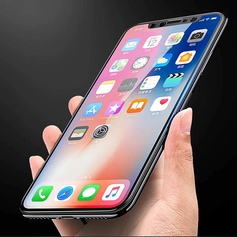 For iphone X 3D Curved Edge Full Cover iPhone 8 7 Plus 6 6s Tempered Glass Front Screen Protector Protective Film | Мобильные