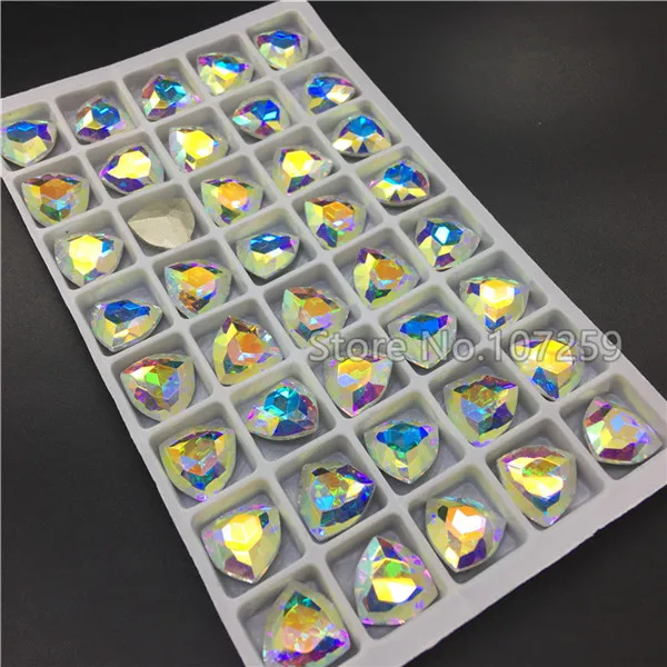 crystal ab TopStone 12 мм K9 стекло кристалл жир треугольной формы Pointback Стразы diy/аксессуары для одежды - Цвет: crystal ab