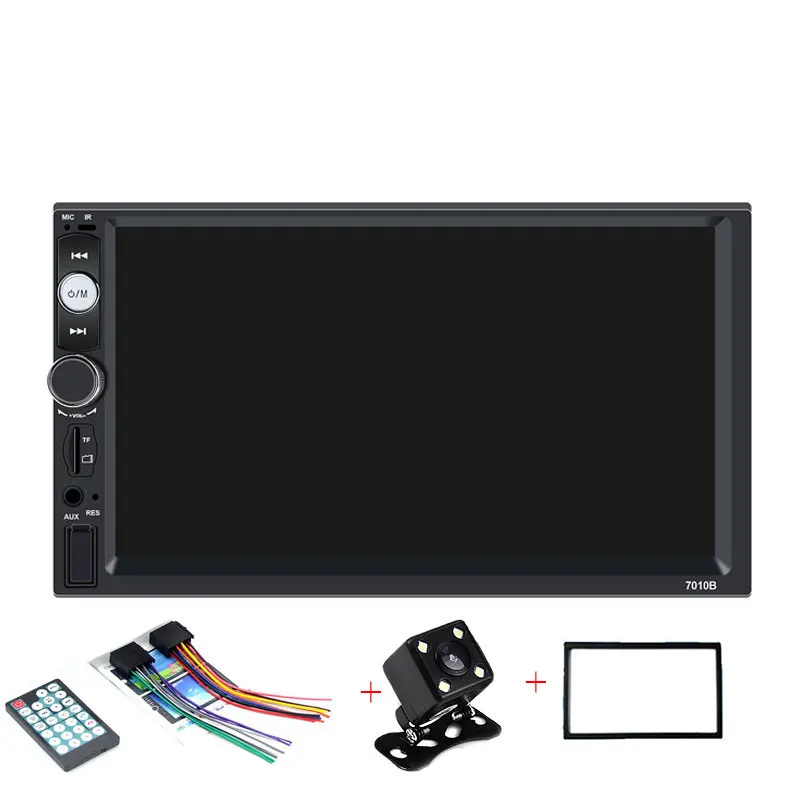 A player-frame-4led Автомагнитола HD " сенсорный экран Авторадио 2 din Кассетный рекордер автомобильный аудио Bluetooth Камера заднего вида MP5 Зеркало Ссылка плеер 7010B - Цвет: A player-frame-4led