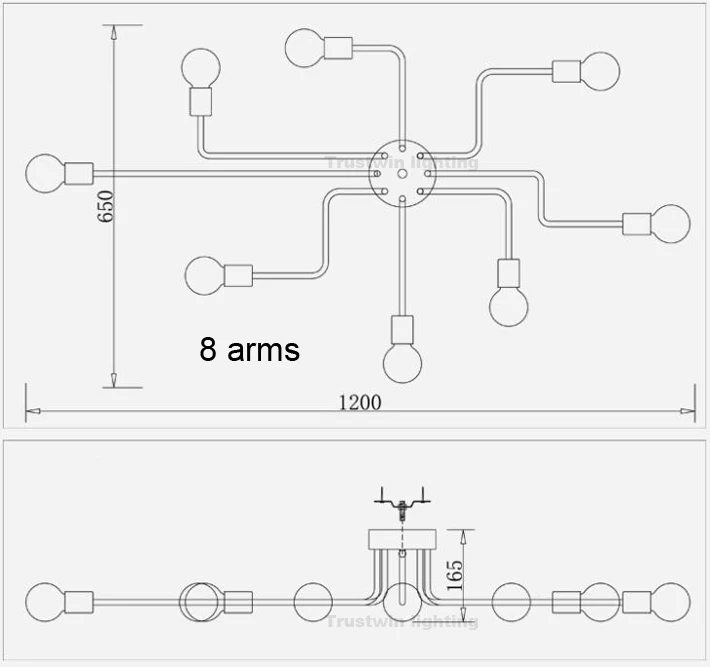 Потолочный светильник в стиле ретро для прихожей столовой ресторана железного