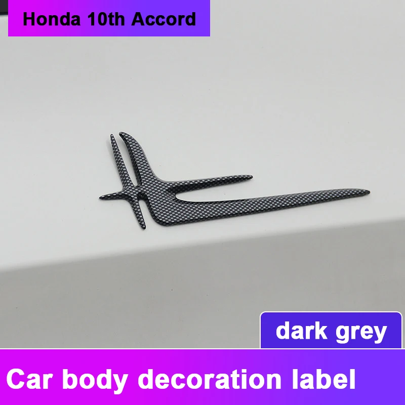 2PCS For Honda Accord 2018 2019 10th Car 3D Side Wing Badge Emblem Modified labeling sticker Trim Sports style Modification - купить по