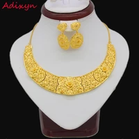 adixyn trendy necklaceearrings jewelry set for women gold color copper jewelry ethiopian bridal weddingparty gifts