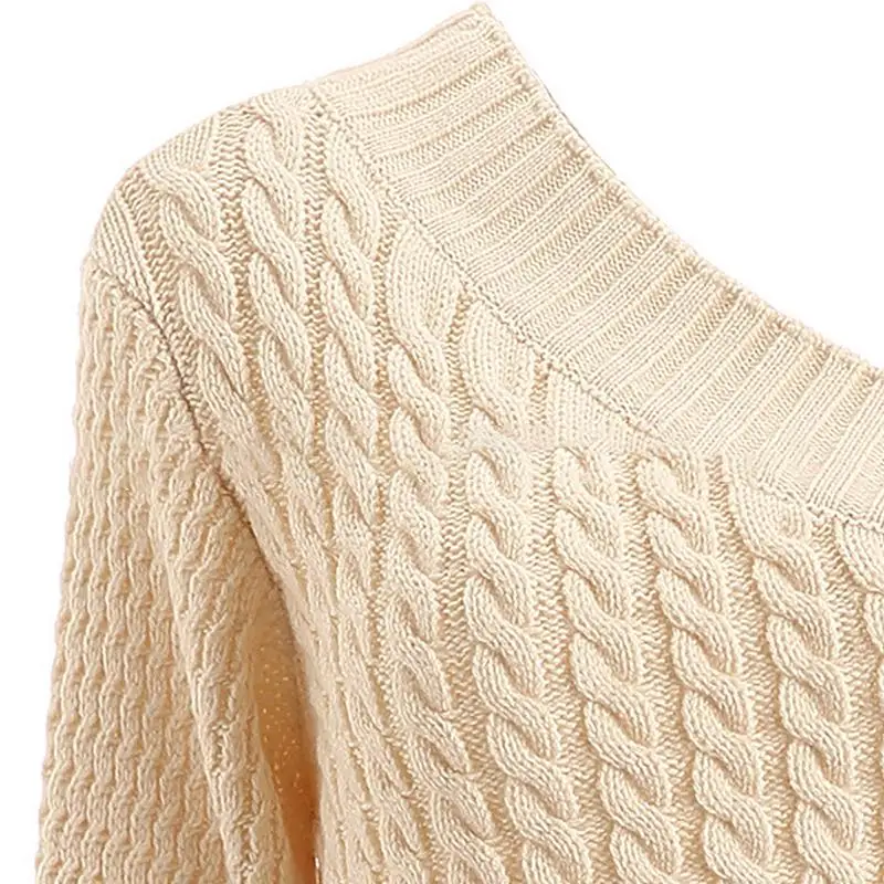 JOYDU Fashion Solid Off Shoulder Women's Knitwear Big Size Long Sleeve Asymmetric Hem Pullover Female Casual 2019 Spring Jumper | Женская