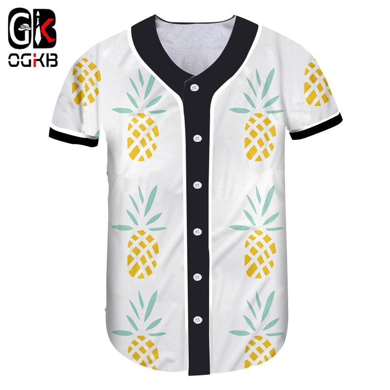 OGKB 2018 Новая мода 3D Забавный фруктовый принт желтый свежий ананас Бейсбольная