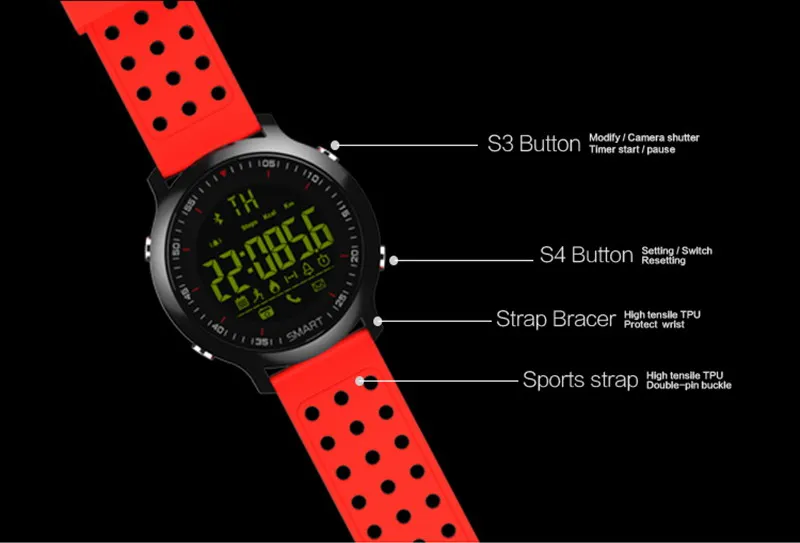 Смарт-часы SMARCENT EX18 5 АТМ водостойкие Bluetooth 4,0 звонки SMS напоминание Шагомер монитор сна Совместимость Android iOS