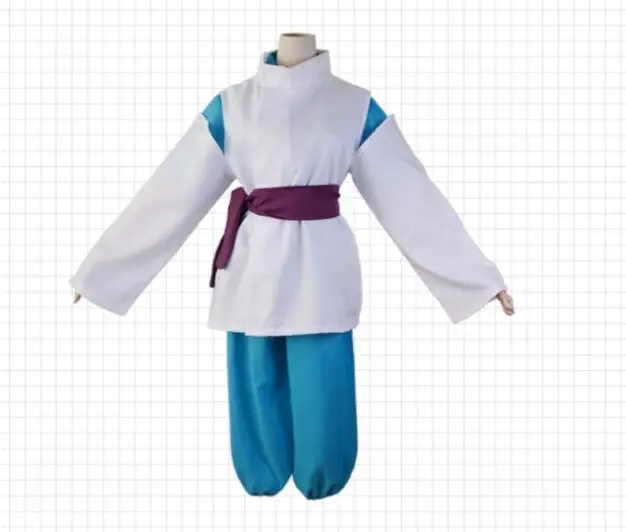 Костюм для косплея из популярного аниме-фильма "Унесённые призраками" (10 штук) в стиле Хэллоуина с полным комплектом чёрно-белой одежды Чихиро и Хаку в подарок.