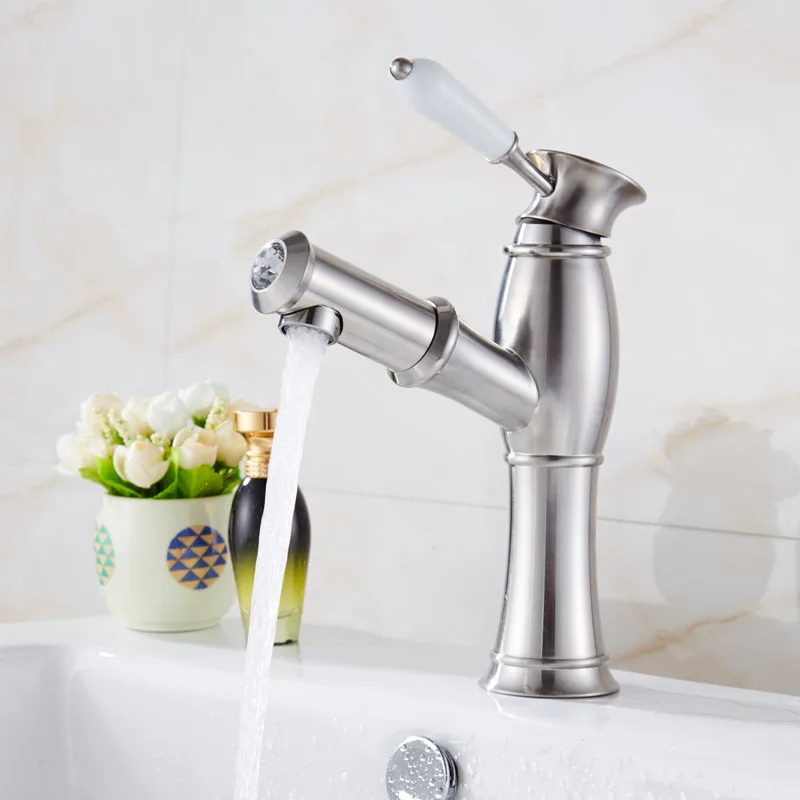 Новое поступление выдвижной смеситель для ванной комнаты раковины Выдвижной