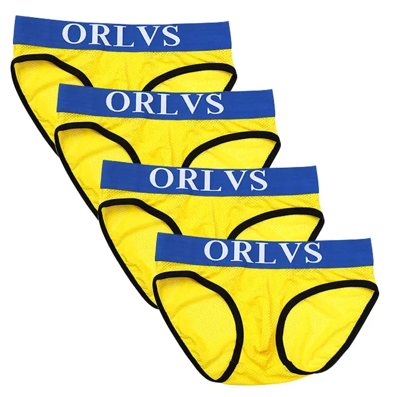 ORLVS 4 шт./партия Сетчатое мужское Сексуальное белье мужские трусы Мужское нижнее