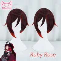 %e3%80%90anihut%e3%80%91ruby rose wig short red straight hair heat resistant synthetic cosplay hair anime cosplay wig ruby rose