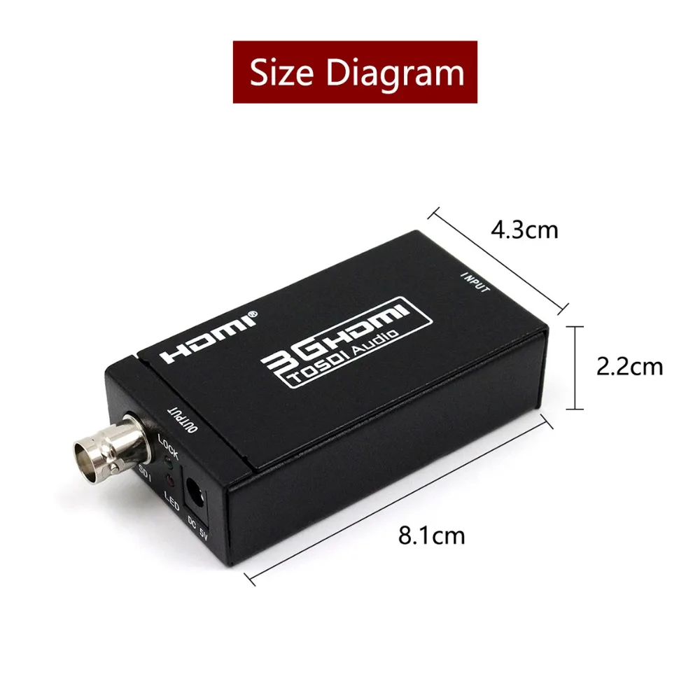 HDMI2SDI Mini 3G HDMI to SDI Converter Box HDMI to SDI HD-SDI 3G-SDI Adapter EU/US Plug Wholesale