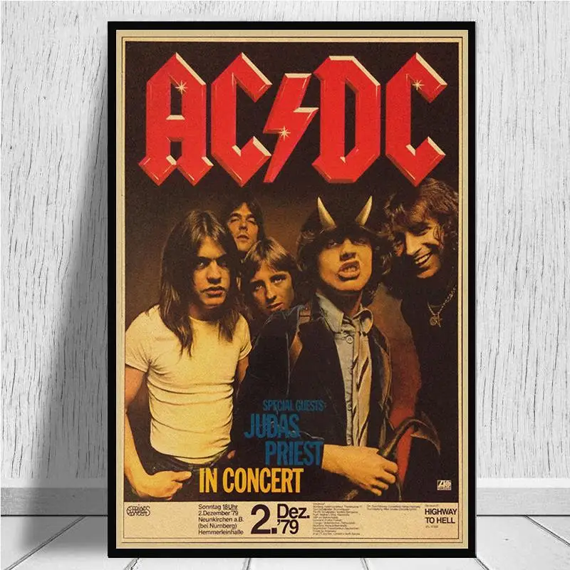 Рок-Группа ACDC Malcolm Angus крафт-бумага винтажный настенный плакат стикер