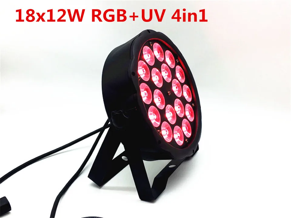 8 единиц/лот 18X12 Вт RGB + УФ 4 в 1 16 бит Светодиодная лампа для ночного освещения