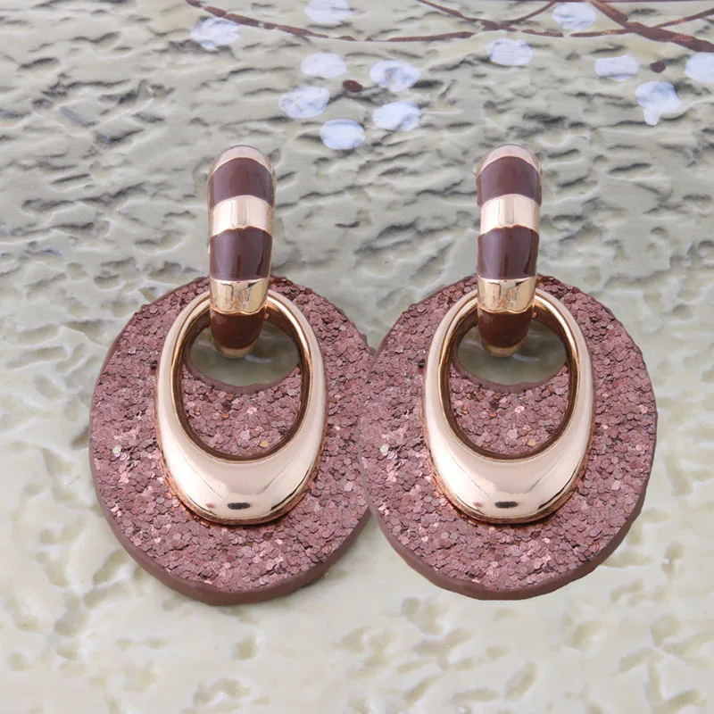 Женские кожаные серьги NeeFu Длинные овальные подвески в форме капли Ювелирное