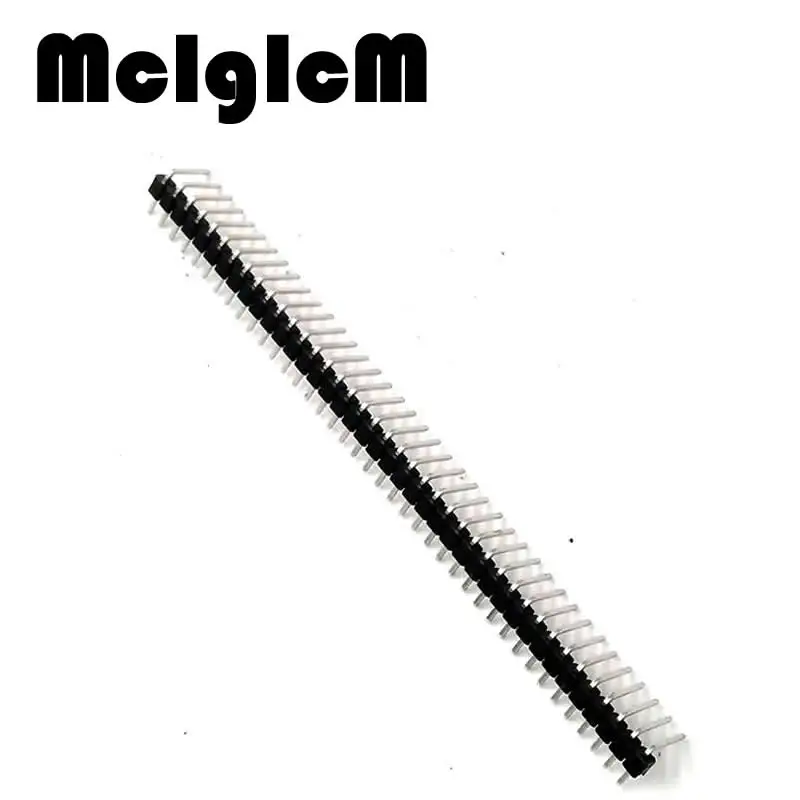 20 шт./лот прямоугольный штыревой разъем 2 54 мм Однорядный хрупкий 40 штырьков 1*40