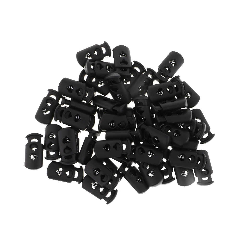 50 Pieces Paracord Cord Locks Clip Buckle Toggle 2 Holes Stoppers 24x12mm | Дом и сад