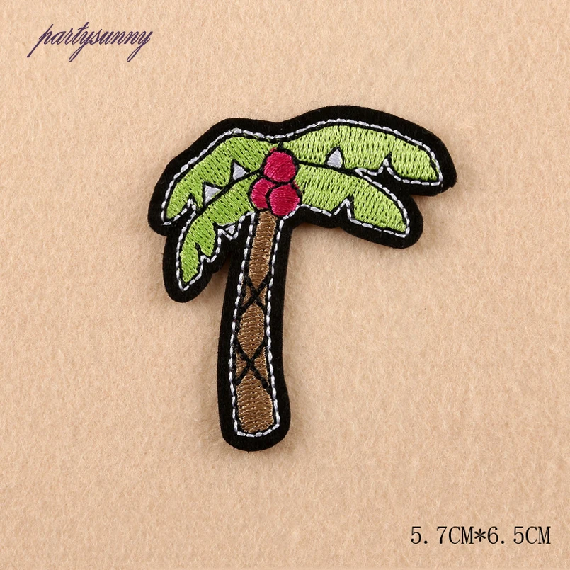 PF 9pcs/lot Cactus Coconut Trees Patches Sewing Embroidered Patch Stripes for Clothes Iron on Badges Costume Decorations TB078 | Дом и сад
