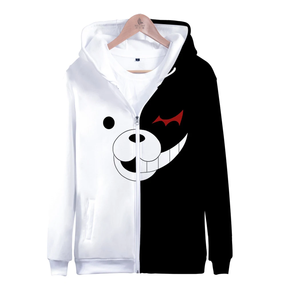Женский/мужской свитшот на молнии с 3D принтом Danganronpa monokuma Повседневная Толстовка
