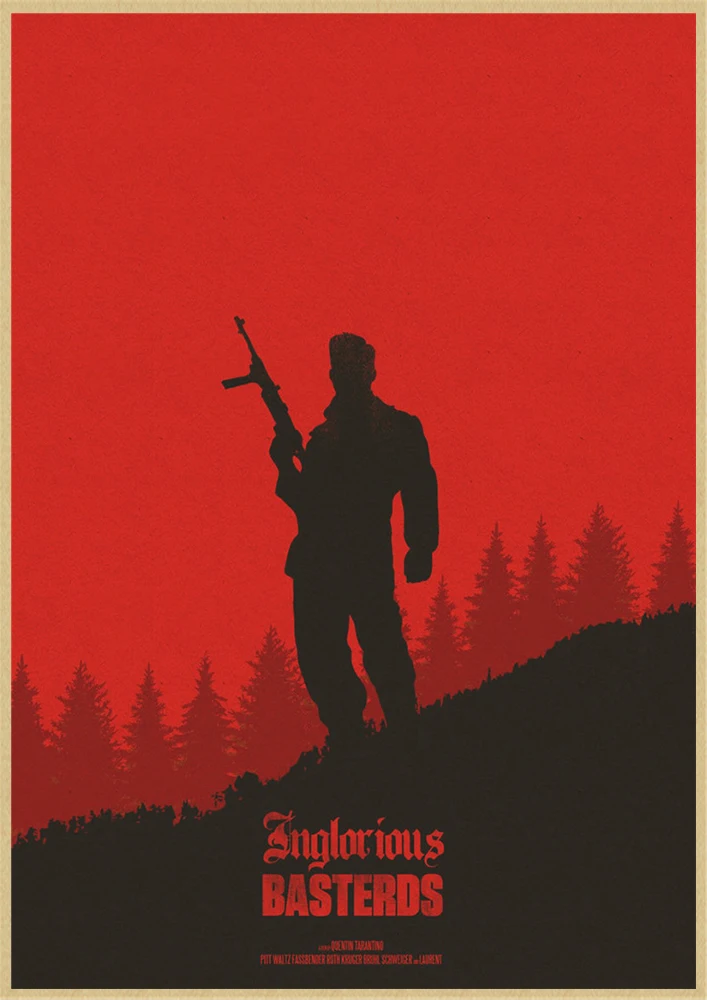 Inglourious Basterds Квентин Тарантино Классические фильмы домашний интерьер украшения Крафт Фильм плакат рисунок core наклейки на стену