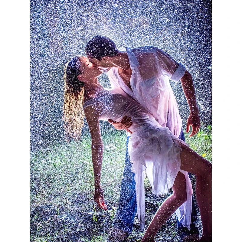 5D DIY Diamond Embroidery Raining Kissing Lover Painting Cross Stitch Full Square Rhinestone Mosaic Decoration 40 | Дом и сад