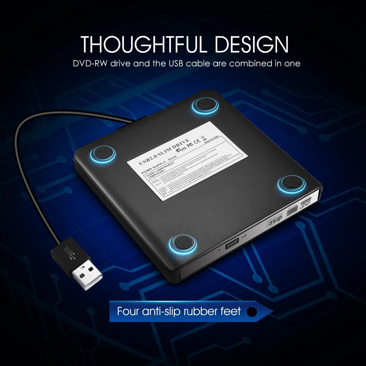 YiYaYo внешний CD привод USB 2,0 DVD RW горелки Писатель Оптический привод CD rom плеер для Windows 7/8/10/XP/Mac OS ноутбука