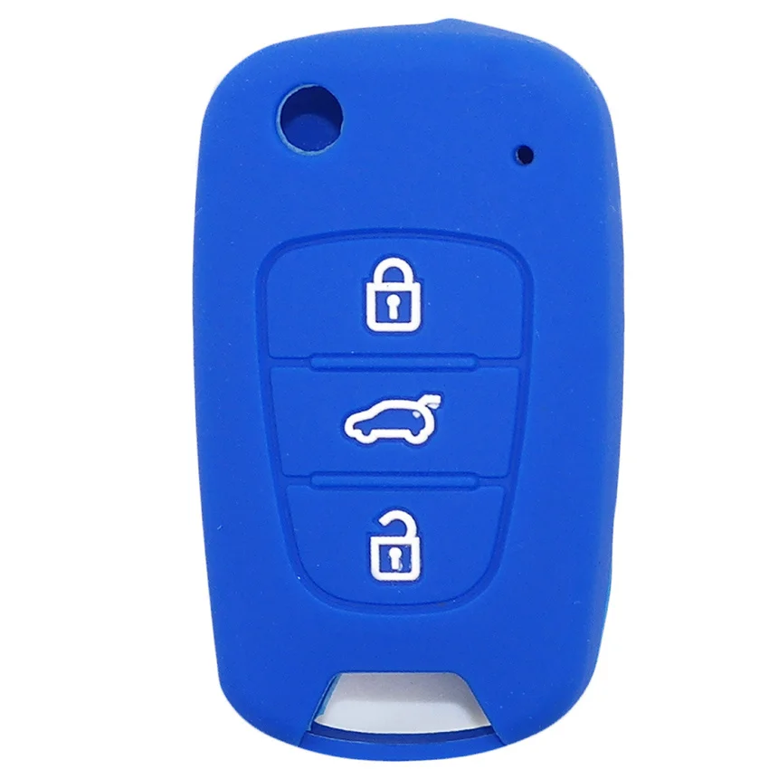 MICOCHE 3 кнопки силиконовые ключа автомобиля чехол Обложка для hyundai i35 iX35 i20 iX20 i30 Solaris Verna цвет: черный, синий красный