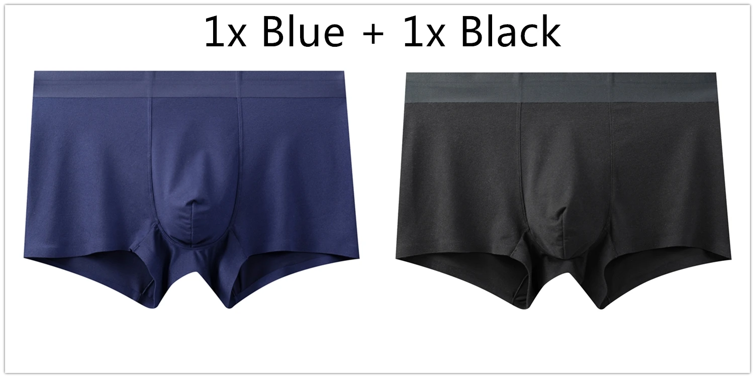 1x Blue 1x Black EVES, мужское 3D нижнее белье, боксеры, высокая эластичность, Cueca, мужские трусы, мужские шорты-боксеры, дышащие мужские трусы, мягкие мужские боксеры, Homme - Цвет: 1x Blue 1x Black